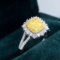 14k Gold 1.77 Ctw Natural Yellow Diamond & Diamond Ring