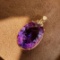 14k Gold 14 Ct Natural Amethyst & Diamond Pendant