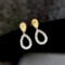 14k Gold 0.50 Ctw Natural Yellow Diamond & Diamond Earrings