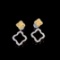 14k Gold 0.60 Ctw Natural Yellow Diamond & Diamond Earrings