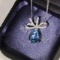 14k Gold 2.76 Ct Natural Aquamarine & Diamond Necklace