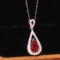 14k Gold 1.28 Ctw Natural Ruby & Diamond Pendant