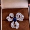 14k Gold 4.08 Ctw Natural Sapphire & Diamond & Flowers Ring