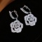 14k Gold 1.40 Ctw Natural H Diamond & Flowers Earrings
