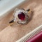 14k Gold 0.8 Ct Natural Ruby & Diamond Ring