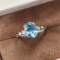 14k Gold 1.37 Ctw Natural Aquamarine & Diamond Ring