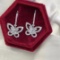 14k Gold 0.66 Ct Natural H Diamond & Butterfly Earrings