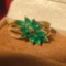 14k Gold 1.4 Ct Vivid Green Natural Emerald & Diamond Ring