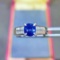 14k Gold 1.55 Ctw Vivid Blue Natural Sapphire & Diamond Ring