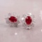 14k Gold 1.95 Ctw Natural Ruby & Diamond Earrings