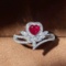 14k Gold 0.9 Ctw Natural Ruby & Diamond Ring