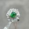 14k Gold 2.58 Ctw Vivid Green Natural Emerald & Diamond Ring/pendant