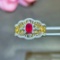 14k Gold 0.83 Ctw Natural Ruby & Diamond Ring