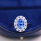 14k Gold 3.24 Ctw Natural Sapphire & Diamond Ring/pendant