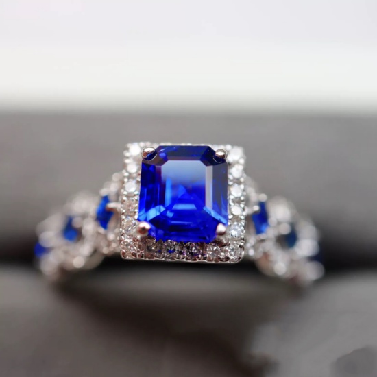 14k Gold 0.86 Ct Natural Sapphire & Diamond Ring