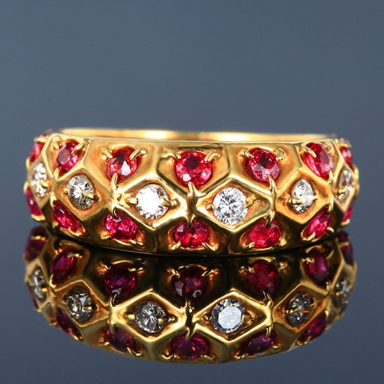 14k Gold 1.25 Ctw Natural Ruby & Diamond Ring