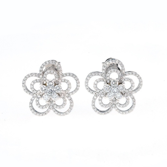 14k Gold 1.20 Ct Natural H Diamond Earrings