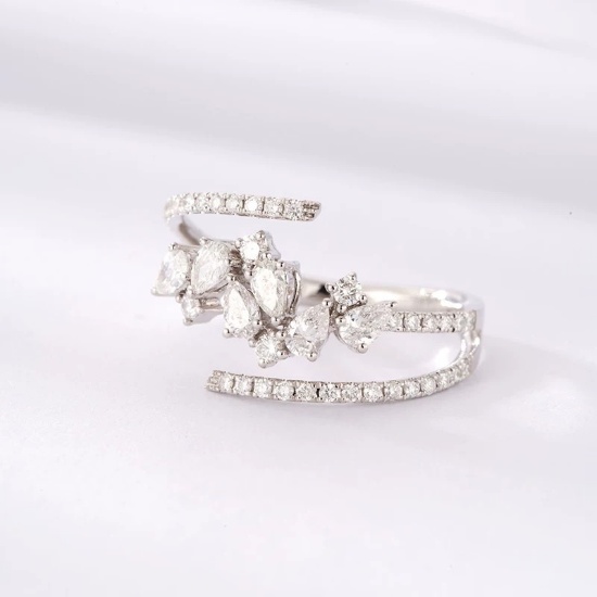 14k Gold 0.78 Ct Natural H Diamond Ring
