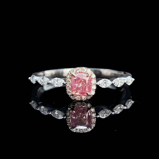 14k Gold 0.50 Ctw Natural Pink Diamond & Diamond Ring