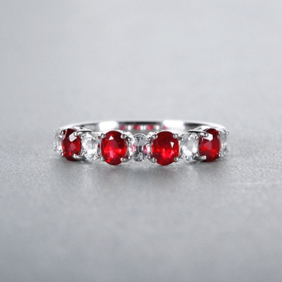 14k Gold 0.85 Ct Natural Ruby & Diamond Ring