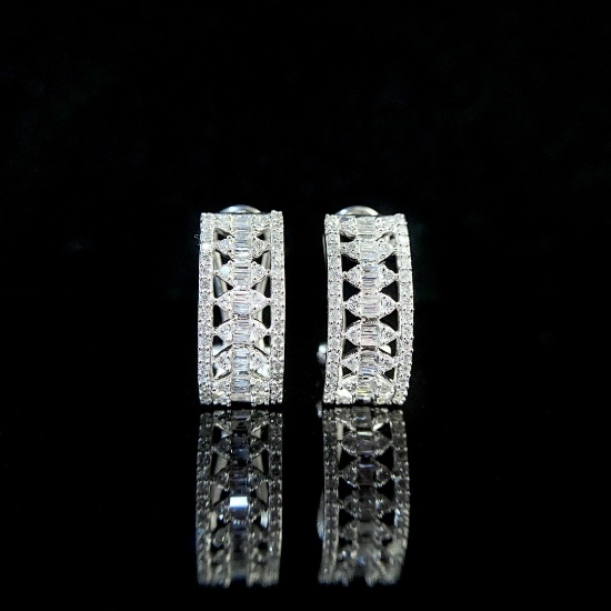 14k Gold 0.6 Ct Natural H Diamond Earrings