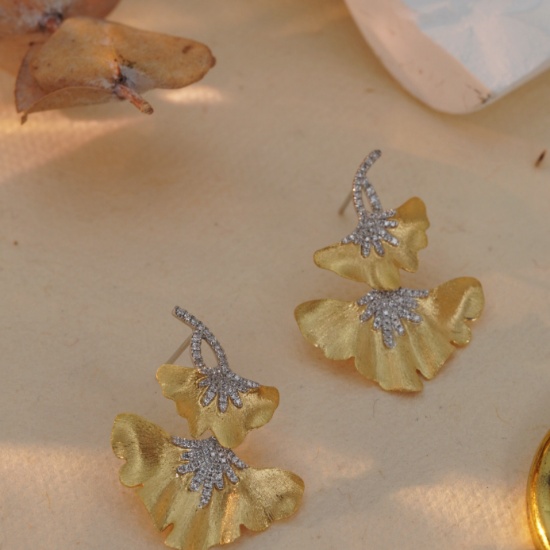 14k Gold 0.4 Ct Natural H Diamond Earrings