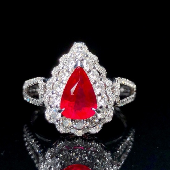 14k Gold 1.89 Ctw Natural Ruby & Diamond Ring/pendant
