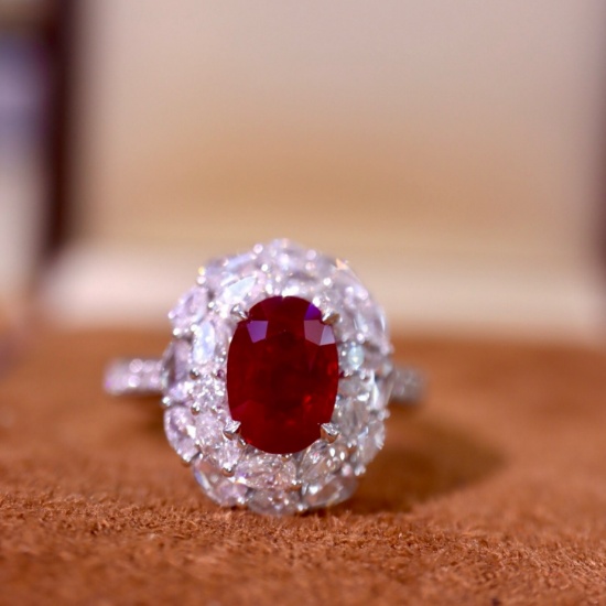14k Gold 3.20 Ctw Natural Ruby & Diamond Ring