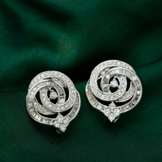 14k Gold 1.0 Ct Natural H Diamond Earrings