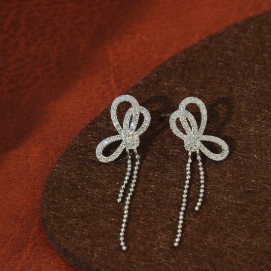 14k Gold 0.56 Ct Natural H Diamond & Butterfly Earrings