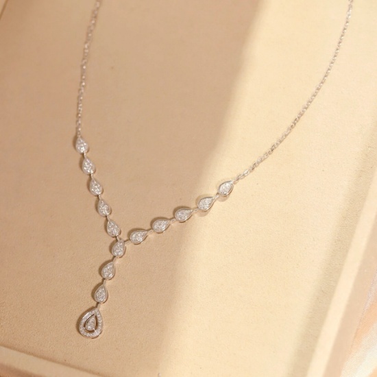 14k Gold 0.8 Ct Natural H Diamond Necklace