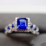14k Gold 0.86 Ct Natural Sapphire & Diamond Ring