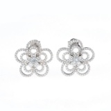 14k Gold 1.20 Ct Natural H Diamond Earrings