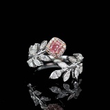 14k Gold 0.39 Ctw Natural Pink Diamond & Diamond Ring