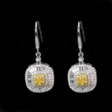 14k Gold 1.00 Ct Natural Color Diamond Earrings