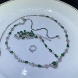 14k Gold 12.96 Ctw Natural Emerald & Diamond Brooch/pendant