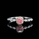 14k Gold 0.50 Ctw Natural Pink Diamond & Diamond Ring