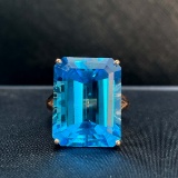 14k Gold 26.64 Ctw Natural Topaz & Diamond Ring