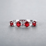 14k Gold 0.85 Ct Natural Ruby & Diamond Ring