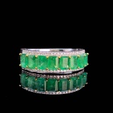 14k Gold 1.95 Ctw Natural Emerald & Diamond Ring