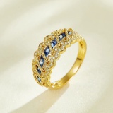 14k Gold 0.90 Ctw Natural Sapphire & Diamond Ring