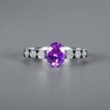 14k Gold 1.39 Ctw Natural Sapphire & Diamond Ring
