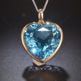 14k Gold 30.80 Ct Natural Topaz Pendant