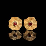14k Gold 0.22 Ct Natural Ruby Earrings