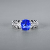 14k Gold 2.45 Ctw Natural Sapphire & Diamond Ring