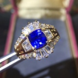 14k Gold 1.76 Ctw Natural Sapphire & Diamond Ring