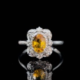 14k Gold 1.15 Ctw Natural Sapphire & Diamond Ring