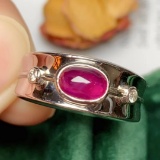 14k Gold 0.91 Ctw Natural Ruby & Diamond Ring