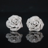 14k Gold 2.00 Ct Natural H Diamond Earrings