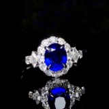 14k Gold 1.60 Ctw Natural Sapphire & Diamond Ring